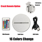 Five-string Guitar Shape 3D Colorful LED Vision Light Table Lamp, Crack Remote Control Version