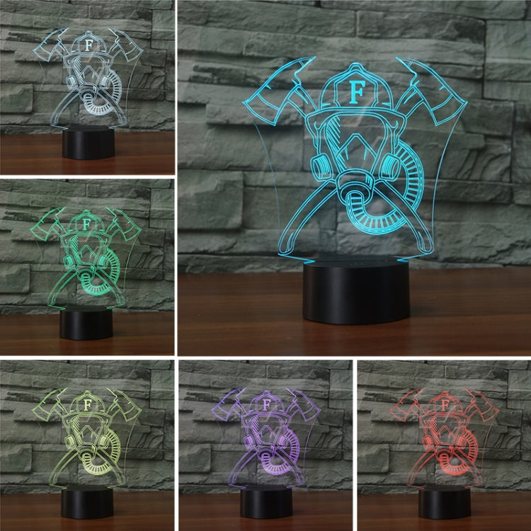 Fire Mask Shape 3D Colorful LED Vision Light Table Lamp, 16 Colors Remote Control Version