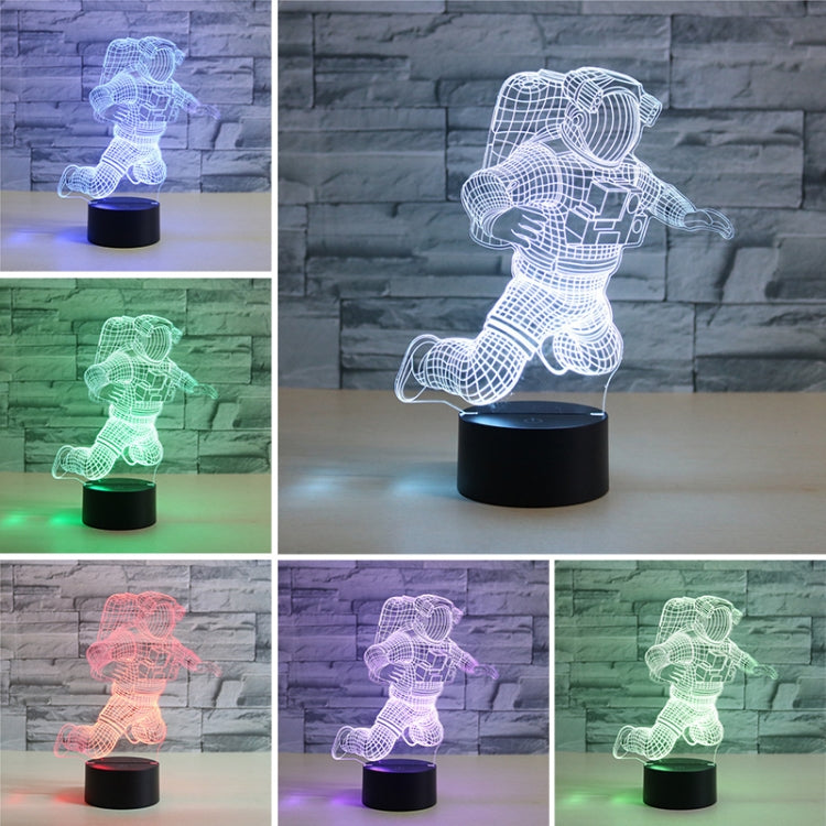 Astronaut Shape 3D Colorful LED Vision Light Table Lamp, Crack Remote Control Version