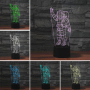 Astronaut Shape 3D Colorful LED Vision Light Table Lamp, USB Touch Version