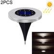 2 PCS 10 LEDs Solar Powered Buried Light Under Ground Lamp IP65 Waterproof Outdoor Garden Street Light (White Light) - Buried Lights by PMC TechLife | Online Shopping South Africa | PMC TechLife