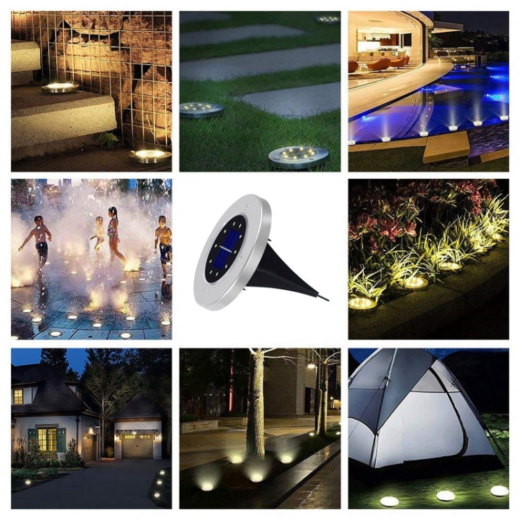 2 PCS 10 LEDs Solar Powered Buried Light Under Ground Lamp IP65 Water-resistant Outdoor Garden Street Light (White Light)