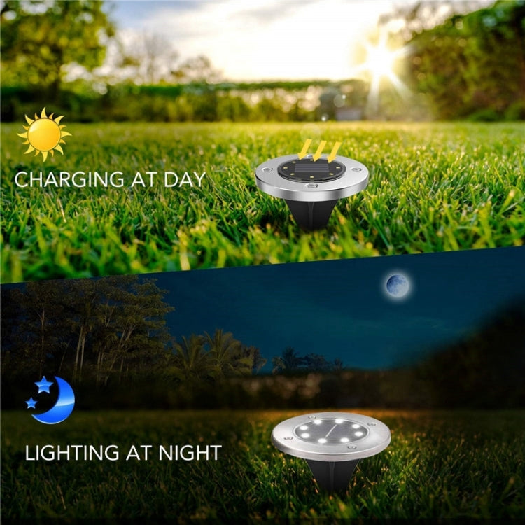 2 PCS 10 LEDs Solar Powered Buried Light Under Ground Lamp IP65 Water-resistant Outdoor Garden Street Light (White Light)