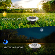 2 PCS 10 LEDs Solar Powered Buried Light Under Ground Lamp IP65 Water-resistant Outdoor Garden Street Light (White Light)