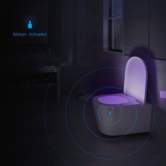 16-colors PIR Motion Sensor + Light Sensor UV Sterilization Aromatherapy LED Light, Home Toilet Bathroom Seat Night Light, DC 5V