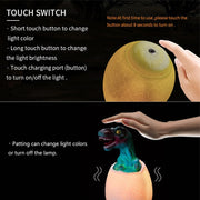 Tyrannosaurus Shape Creative Touch 3D Decorative Night Light, 3-color Patting Version