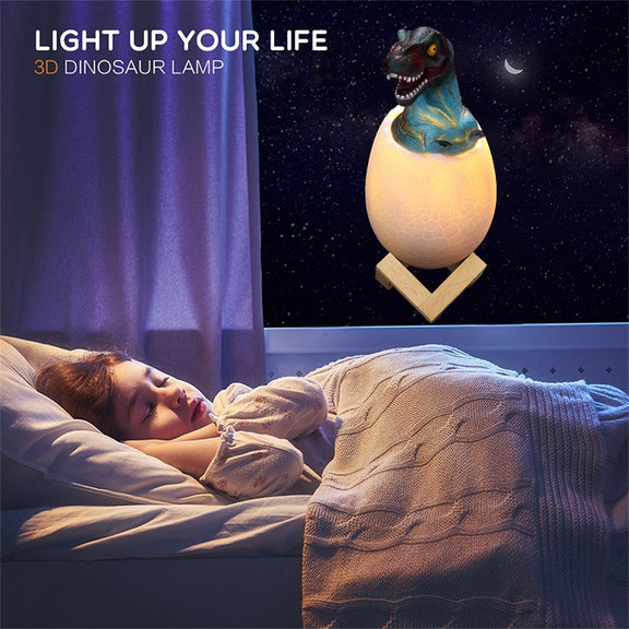 Tyrannosaurus Shape Creative Touch 3D Decorative Night Light, 3-color Patting Version