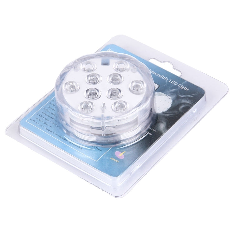 Water-resistant Submersible LED Light, 10 LEDs Cylinder Remote Controlled with Remote Controllor, Remote Control Range(in Open Area): 24-30 Feet