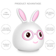 Happy Rabbit Creative Touch 3D LED Decorative Night Light, AAA Battery Version (Pink)