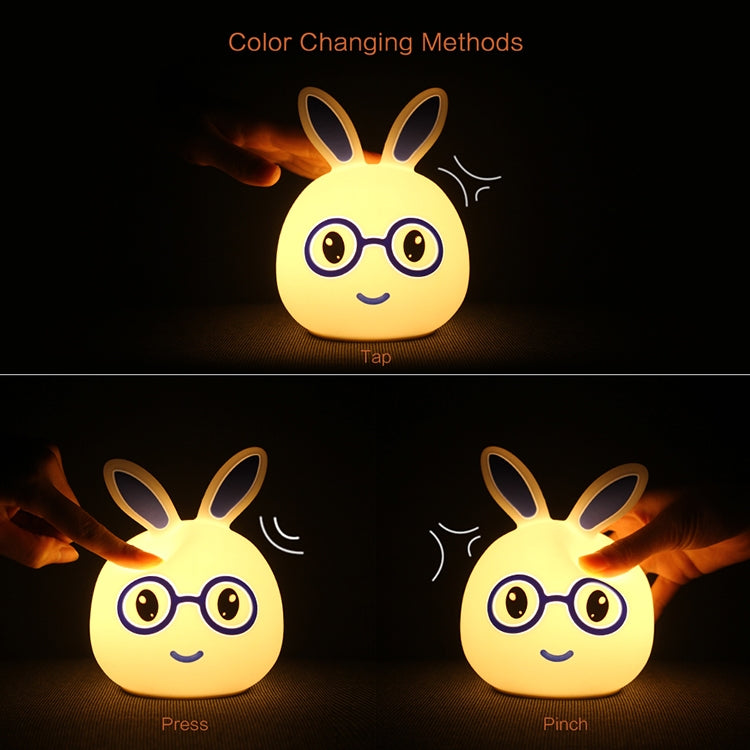 Happy Rabbit Creative Touch 3D LED Decorative Night Light, AAA Battery Version (Pink)