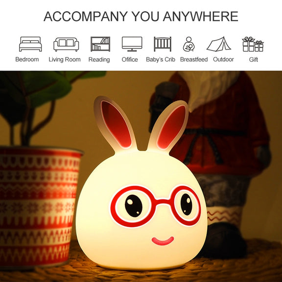Happy Rabbit Creative Touch 3D LED Decorative Night Light, AAA Battery Version (Pink)