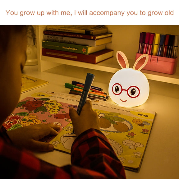 Happy Rabbit Creative Touch 3D LED Decorative Night Light, USB Charging Version (Pink)
