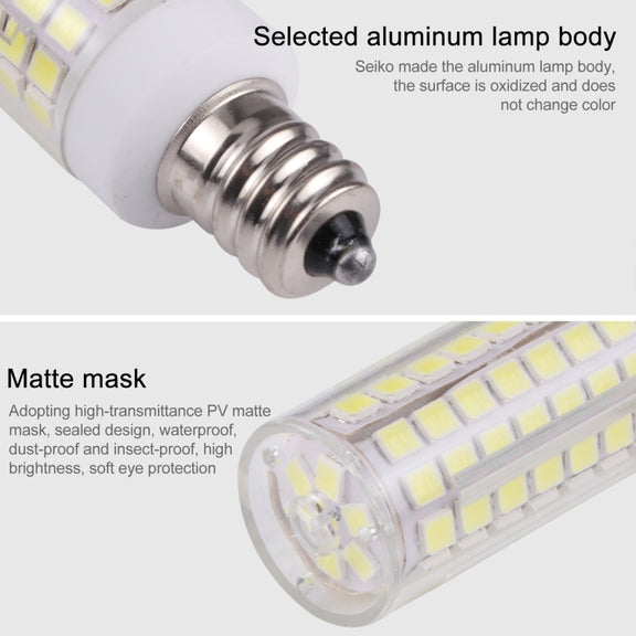 E11 102 LEDs SMD 2835 6000-6500K LED Corn Light, AC 110V(White Light)