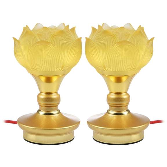 2pcs Household LED Lotus Lights for Buddha Electronic Altar Lamp, CN Plug(Colorful Light)