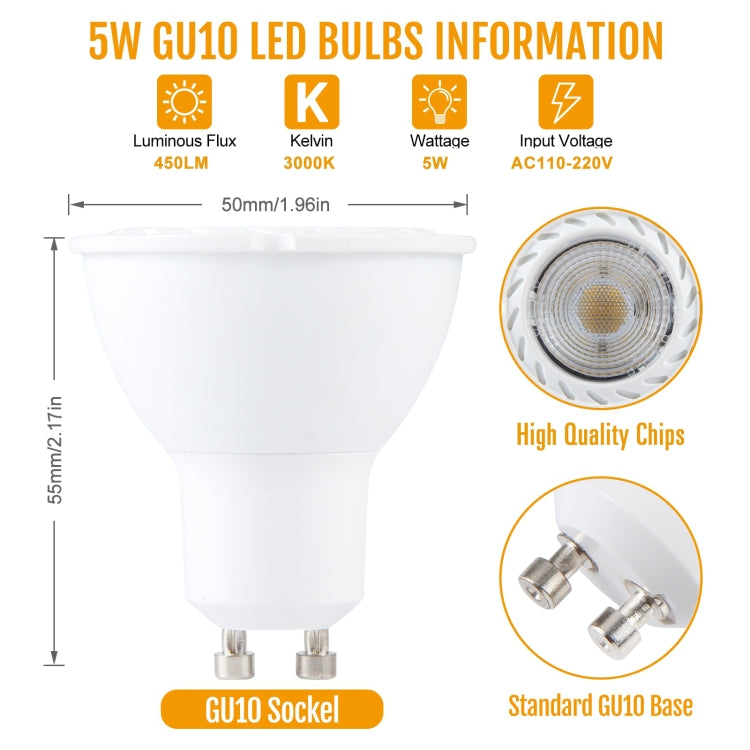 GU10-7LED 5W 2835COB LED Spotlight, AC110-220V (Warm White)