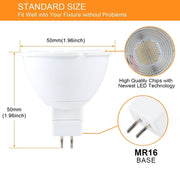 MR16-6LED 5W 2835COB LED Spotlight, AC12-18V DC12-24V (Warm White)