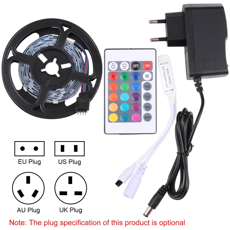 Bare Board 5050 SMD RGB LED Rope Light, 30 LED/m, Length: 2m, 12V 2A 100-240V, with 24-key Remote Control(AU Plug)