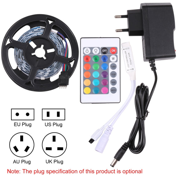 Bare Board 5050 SMD RGB LED Rope Light, 30 LED/m, Length: 2m, 12V 2A 100-240V, with 24-key Remote Control(AU Plug)