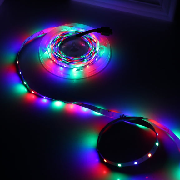 Bare Board 2835 SMD RGB LED Rope Light, 60 LED/m, Length: 5m, 12V 2A 100-240V, with 44-key Remote Control (US Plug)