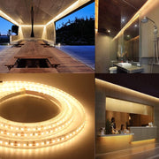 Bare Board 2835 SMD Dimmable White Light / Warm Light LED Rope Light, 60 LED/m, Length: 5m, 12V 2A 100-240V(US Plug)