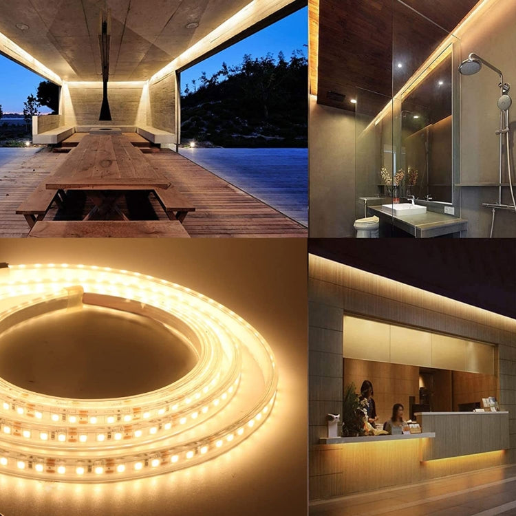 Bare Board 2835 SMD Dimmable White Light / Warm Light LED Rope Light, 60 LED/m, Length: 5m, 12V 2A 100-240V(US Plug)