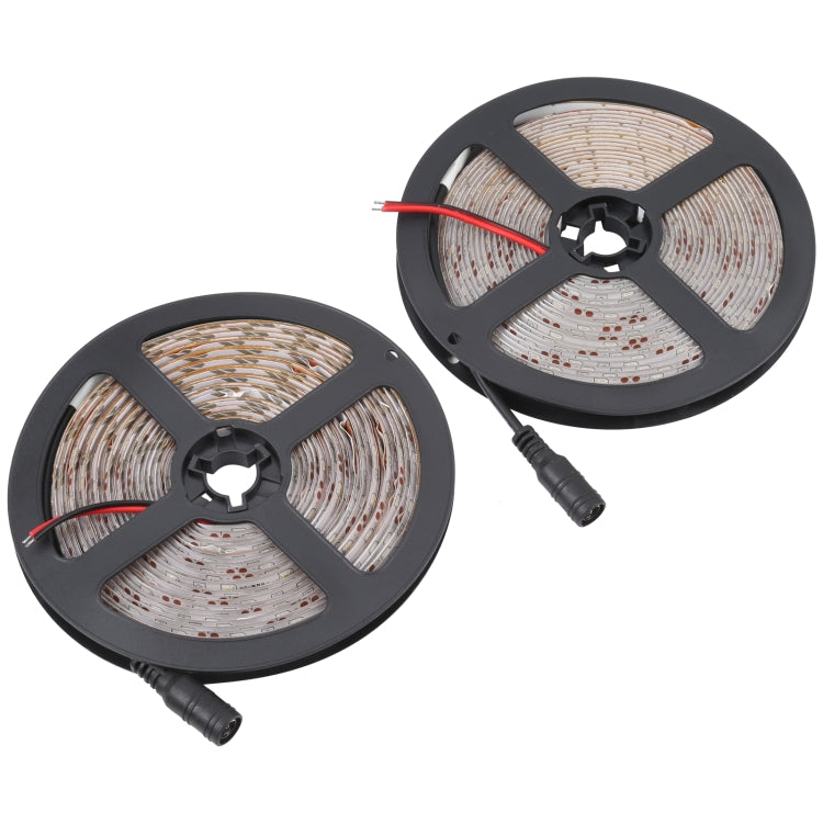 2pcs Bare Board 2835 SMD Dimmable White Light / Warm Light LED Rope Light, 60 LED/m, Length: 5m, 12V 2A 100-240V(US Plug)