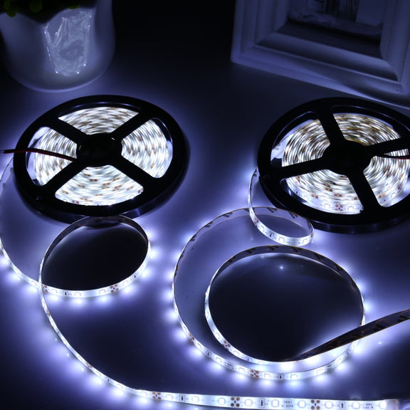 2pcs Bare Board 2835 SMD Dimmable White Light / Warm Light LED Rope Light, 60 LED/m, Length: 5m, 12V 2A 100-240V(US Plug)