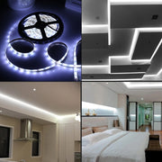 2pcs Bare Board 2835 SMD Dimmable White Light / Warm Light LED Rope Light, 60 LED/m, Length: 5m, 12V 2A 100-240V(US Plug)