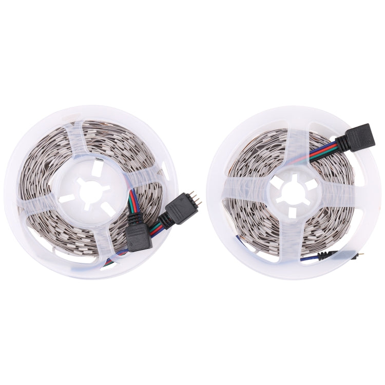 2pcs Bare Board 5050 SMD RGB LED Rope Light, 30 LED/m, Length: 5m, 12V 2A 100-240V, with 24 Keys Doodle Controller (EU Plug)