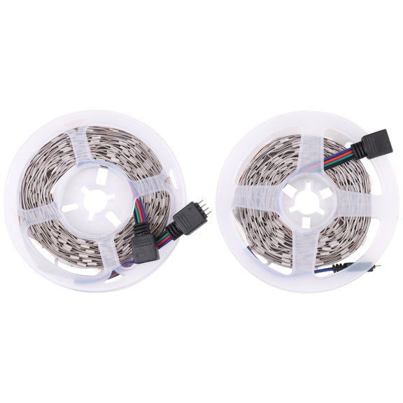 2pcs Bare Board 5050 SMD RGB LED Rope Light, 30 LED/m, Length: 5m, 12V 2A 100-240V, with 24 Keys Doodle Controller (EU Plug)