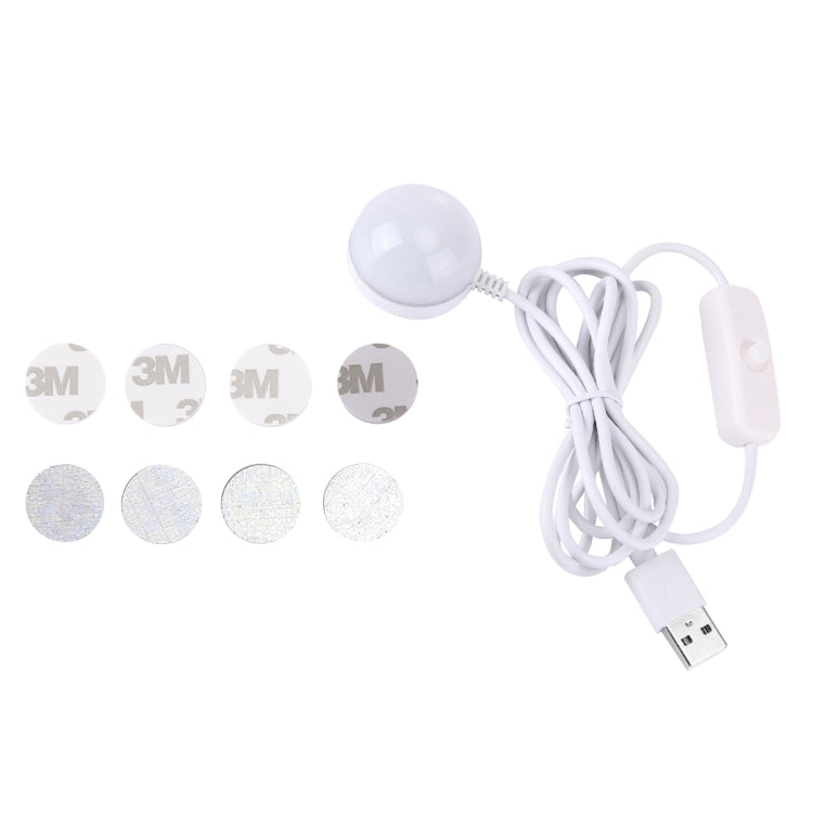 2W USB LED Light Bulb with Magnetic, 5V 140-150Lumens 6LED (White Light)