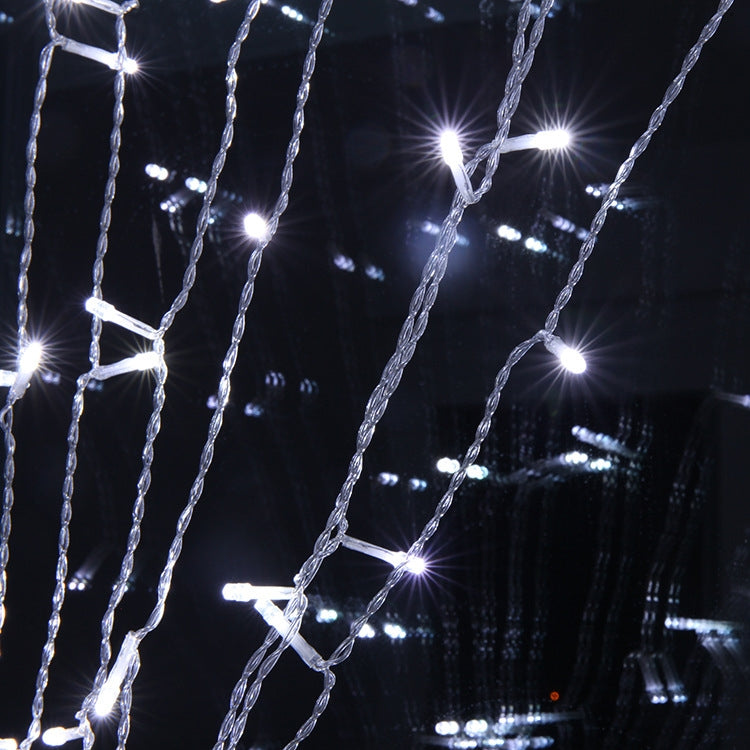 UL588 10m IP43 Water-resistant LED Curtain Light, 100 LEDs Fairy String Decorative Light with End Joint & 8 Model Functions, US Plug (White Light)