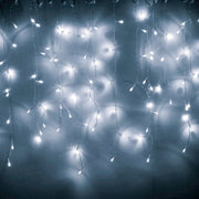 UL588 10m IP43 Water-resistant LED Curtain Light, 100 LEDs Fairy String Decorative Light with End Joint & 8 Model Functions, US Plug (White Light)
