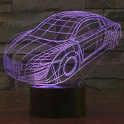 Car Style 3D Touch Switch Control LED Light , 7 Color Discoloration Creative Visual Stereo Lamp Desk Lamp Night Light