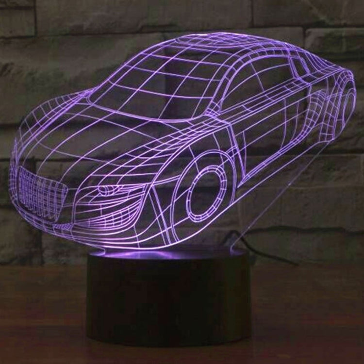 Car Style 3D Touch Switch Control LED Light , 7 Color Discoloration Creative Visual Stereo Lamp Desk Lamp Night Light