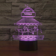 Amusement Park Style 3D Touch Switch Control LED Light , 7 Color Discoloration Creative Visual Stereo Lamp Desk Lamp Night Light
