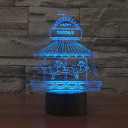 Amusement Park Style 3D Touch Switch Control LED Light , 7 Color Discoloration Creative Visual Stereo Lamp Desk Lamp Night Light