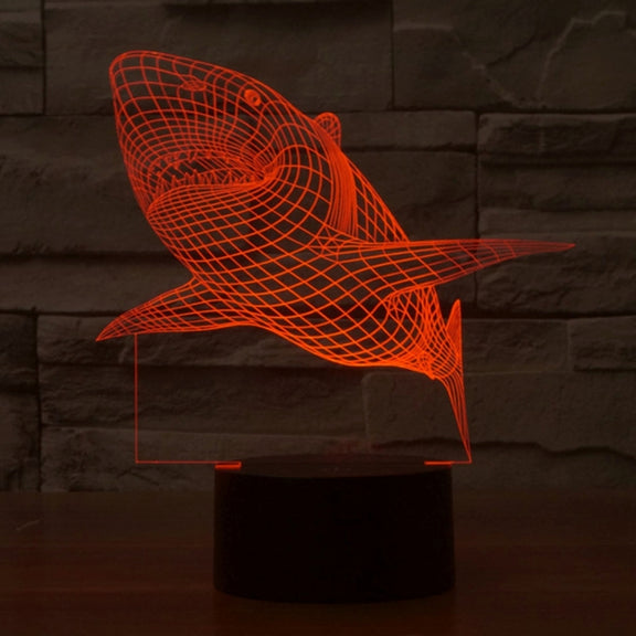 Shark Style 3D Touch Switch Control LED Light , 7 Color Discoloration Creative Visual Stereo Lamp Desk Lamp Night Light