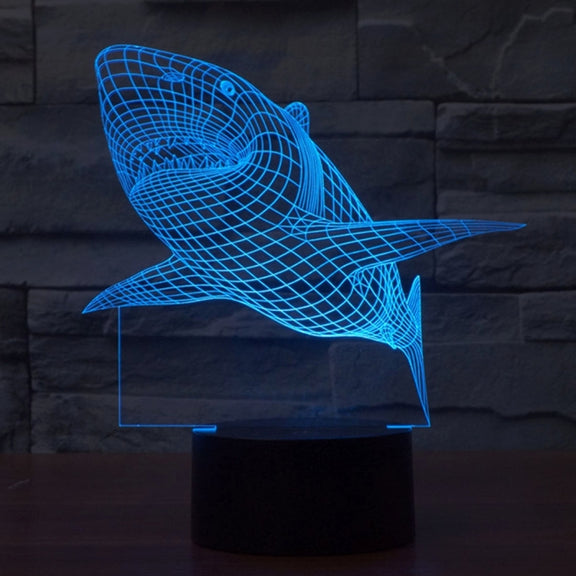 Shark Style 3D Touch Switch Control LED Light , 7 Color Discoloration Creative Visual Stereo Lamp Desk Lamp Night Light