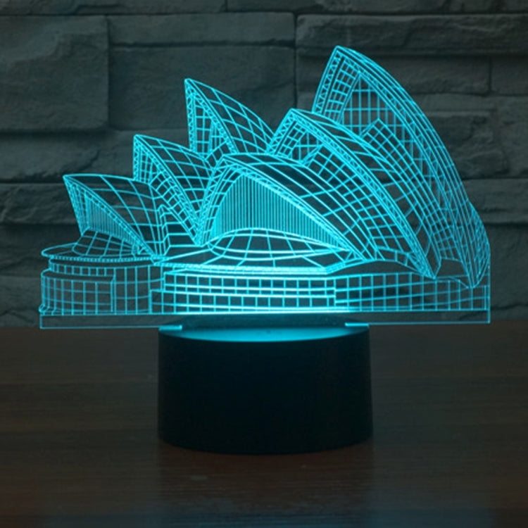 Sydney Opera House Style 3D Touch Switch Control LED Light , 7 Color Discoloration Creative Visual Stereo Lamp Desk Lamp Night Light