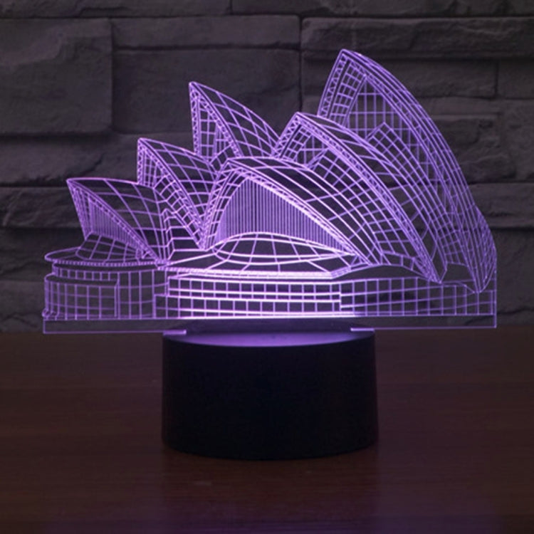 Sydney Opera House Style 3D Touch Switch Control LED Light , 7 Color Discoloration Creative Visual Stereo Lamp Desk Lamp Night Light