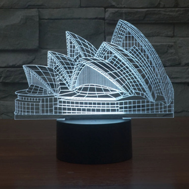 Sydney Opera House Style 3D Touch Switch Control LED Light , 7 Color Discoloration Creative Visual Stereo Lamp Desk Lamp Night Light
