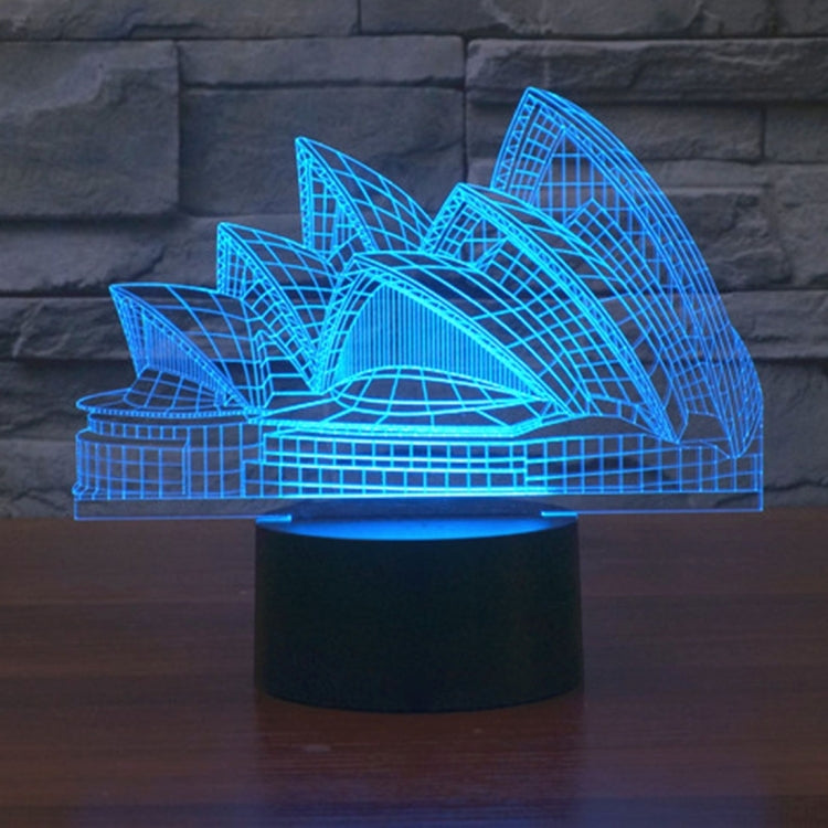 Sydney Opera House Style 3D Touch Switch Control LED Light , 7 Color Discoloration Creative Visual Stereo Lamp Desk Lamp Night Light