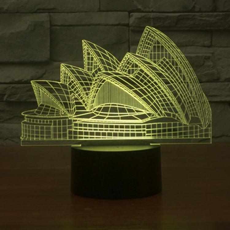 Sydney Opera House Style 3D Touch Switch Control LED Light , 7 Color Discoloration Creative Visual Stereo Lamp Desk Lamp Night Light