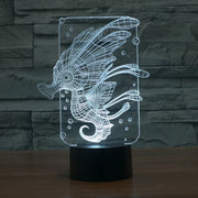 Hippocampus Style 3D Touch Switch Control LED Light , 7 Colour Discoloration Creative Visual Stereo Lamp Desk Lamp Night Light