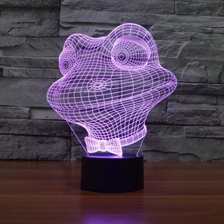 Frog Style 3D Touch Switch Control LED Light , 7 Color Discoloration Creative Visual Stereo Lamp Desk Lamp Night Light