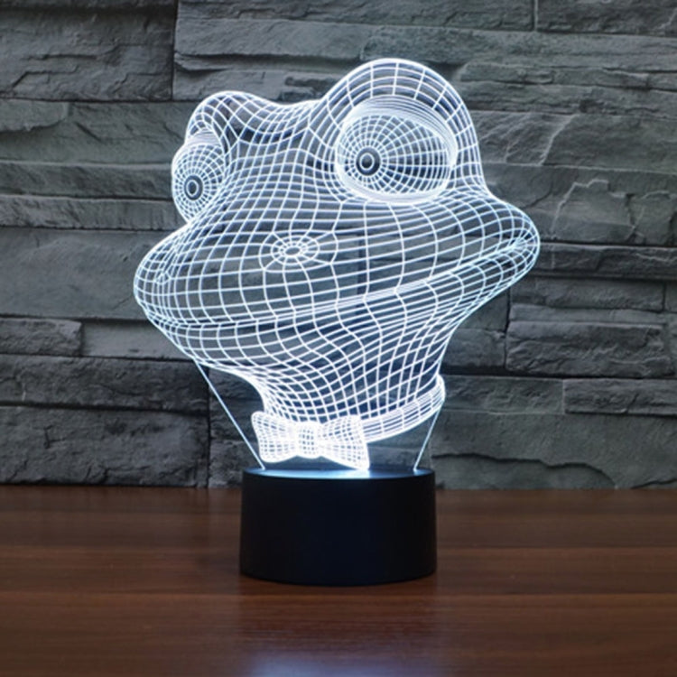 Frog Style 3D Touch Switch Control LED Light , 7 Color Discoloration Creative Visual Stereo Lamp Desk Lamp Night Light