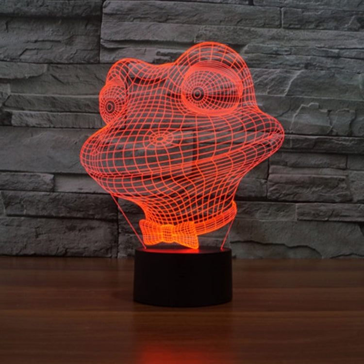 Frog Style 3D Touch Switch Control LED Light , 7 Color Discoloration Creative Visual Stereo Lamp Desk Lamp Night Light