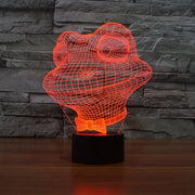 Frog Style 3D Touch Switch Control LED Light , 7 Color Discoloration Creative Visual Stereo Lamp Desk Lamp Night Light