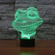 Frog Style 3D Touch Switch Control LED Light , 7 Color Discoloration Creative Visual Stereo Lamp Desk Lamp Night Light